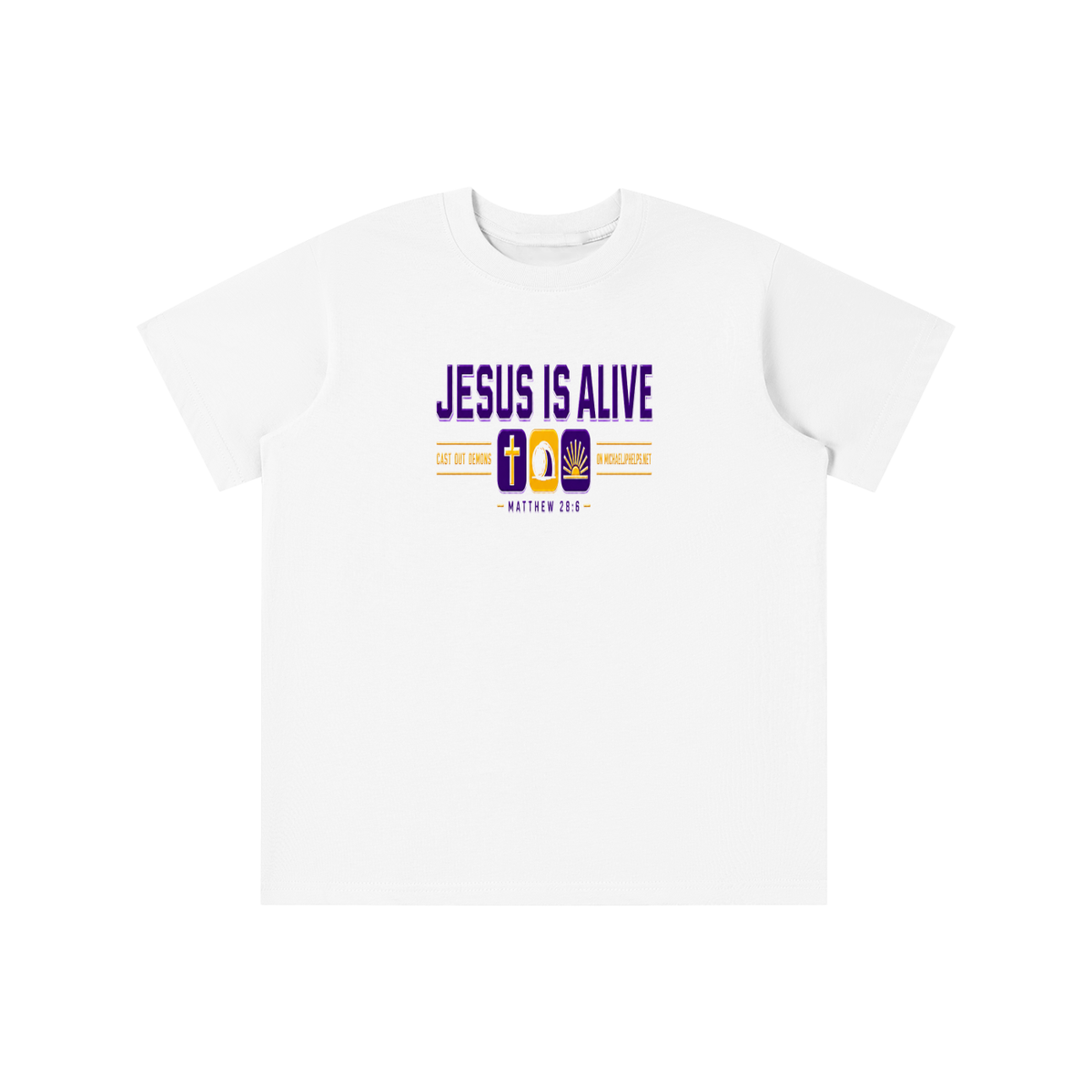 JESUS IS ALIVE CAST OUT DEMONS ON MICHAELJPHELPS.NET youth T-shirt