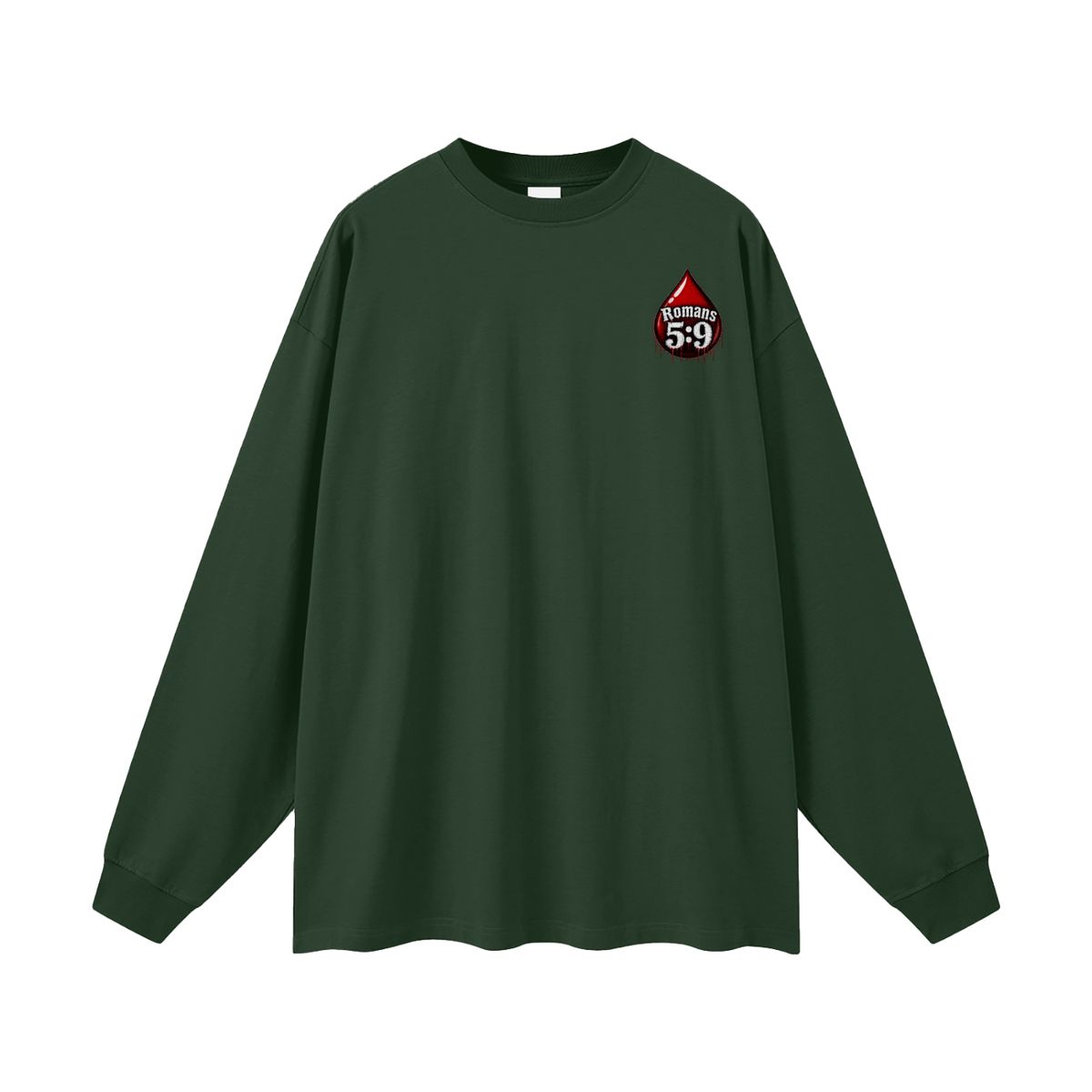 Romans 5:9 blood emoji Long Sleeve T-Shirt