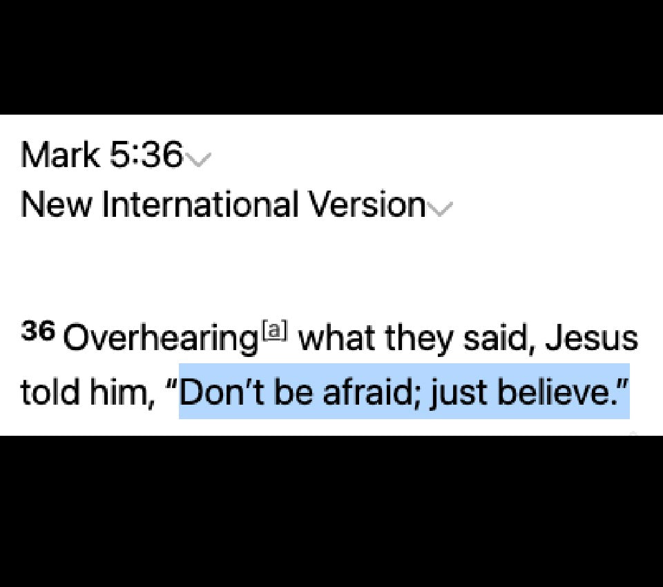 Jesus said "Don't be afraid; just believe." T-Shirt