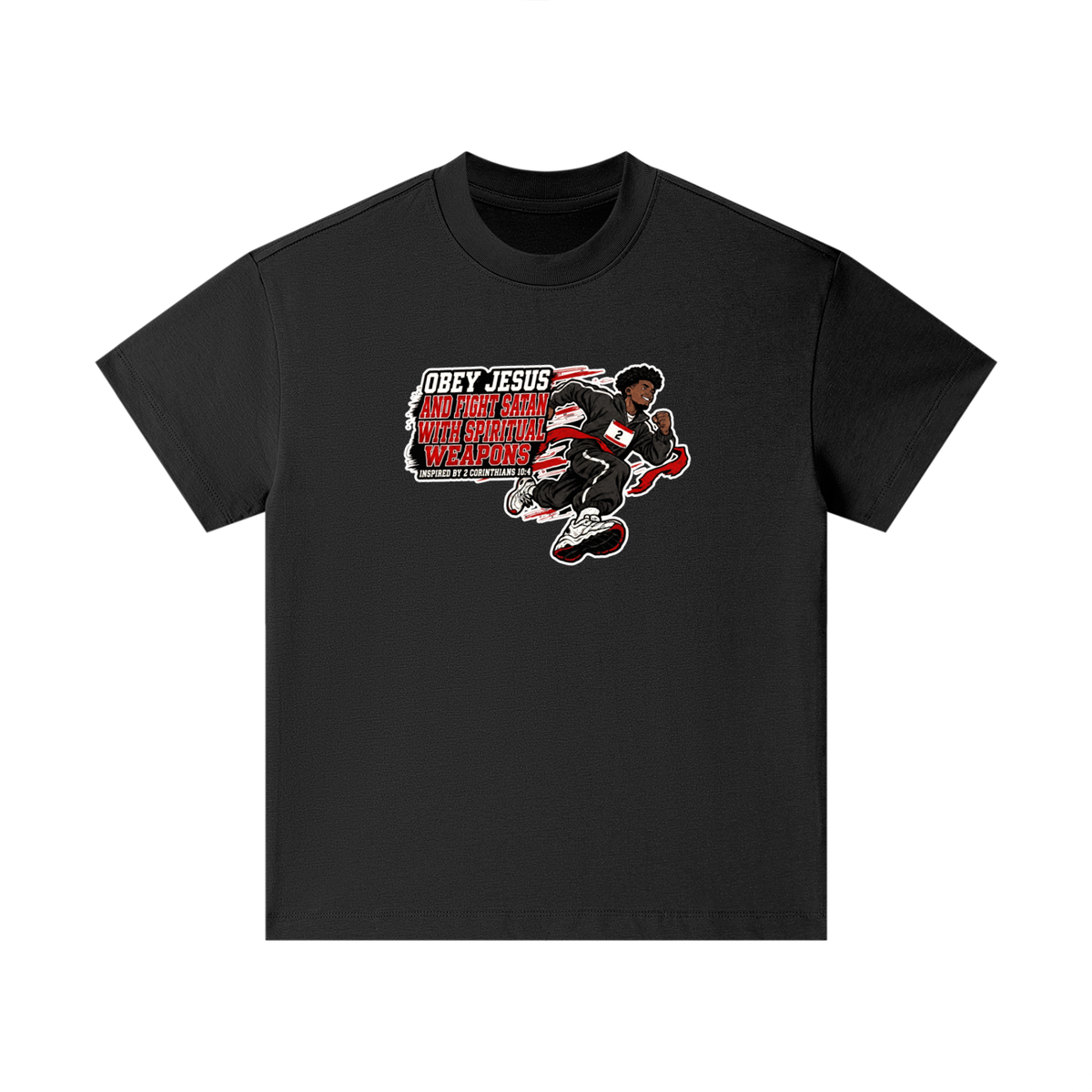 OBEY JESUS AND FIGHT SATAN WITH SPIRITUAL WEAPONS INSPIRED BY 2 CORINTHIANS 10:4 Kids T-Shirt