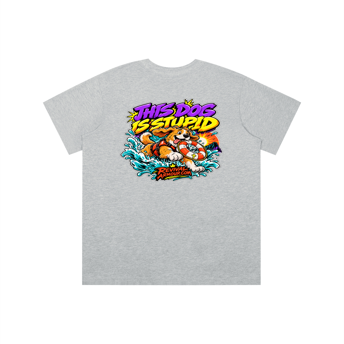 THIS DOG IS STUPID REVIVALARMOUR.COM youth T-shirt
