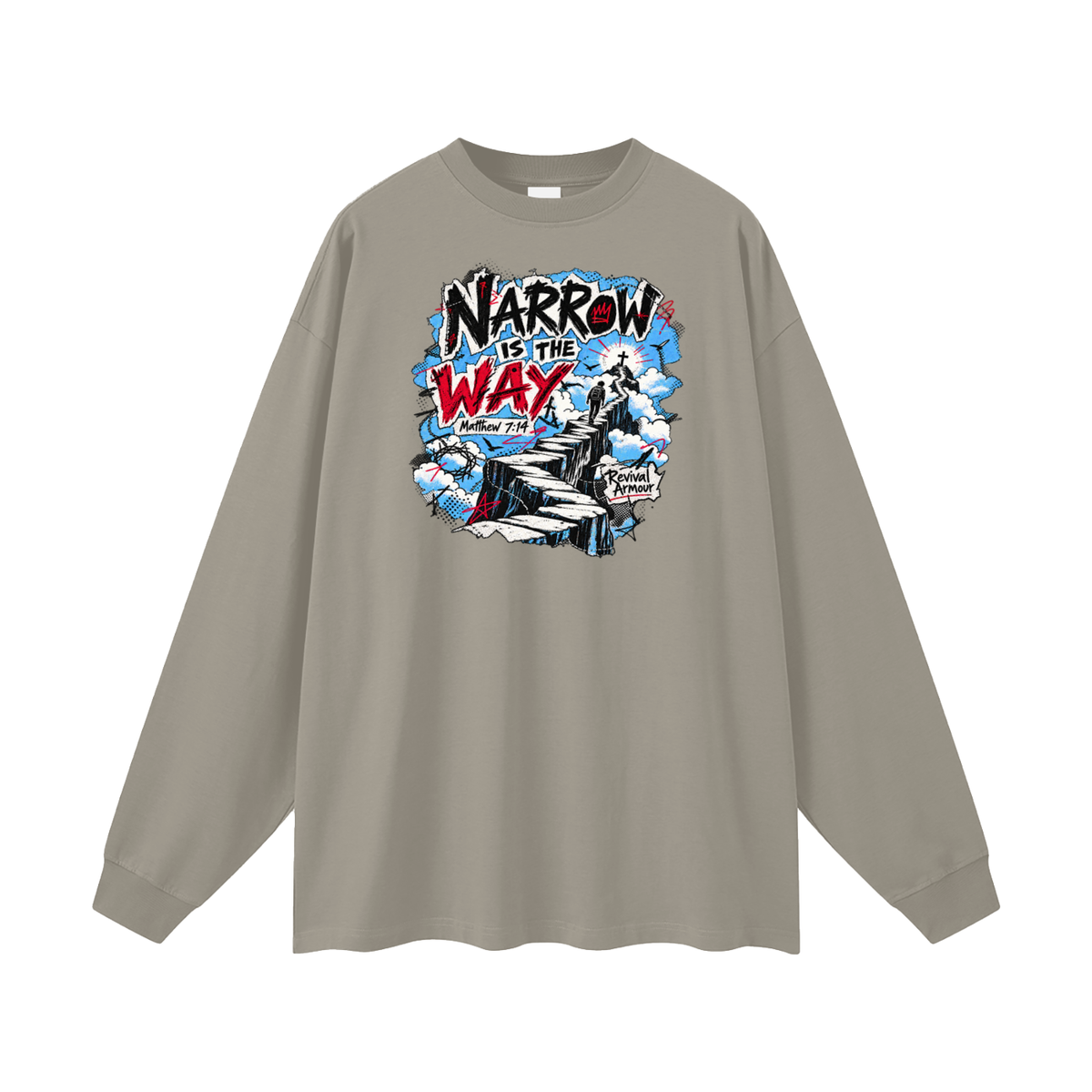 NARROW IS THE WAY [MATTHEW 7:14] Revival Armour Long Sleeve T-Shirt
