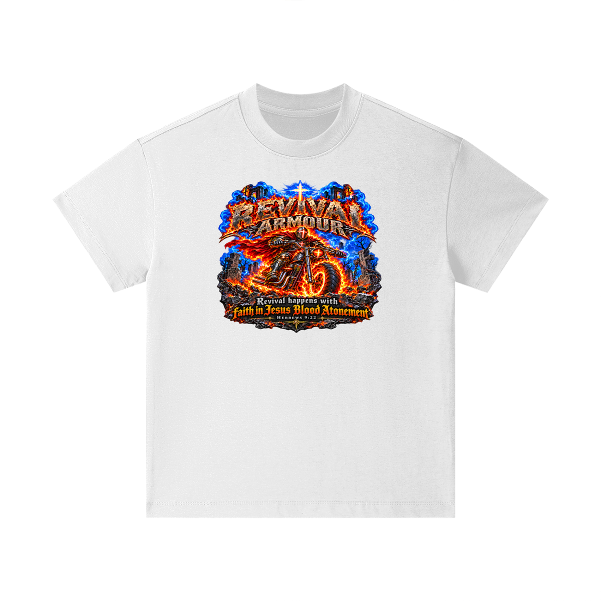 REVIVAL ARMOUR REVIVAL HAPPENS WITH FAITH IN JESUS BLOOD ATONEMENT - HEBREWS 9:22 - Kids T-Shirt
