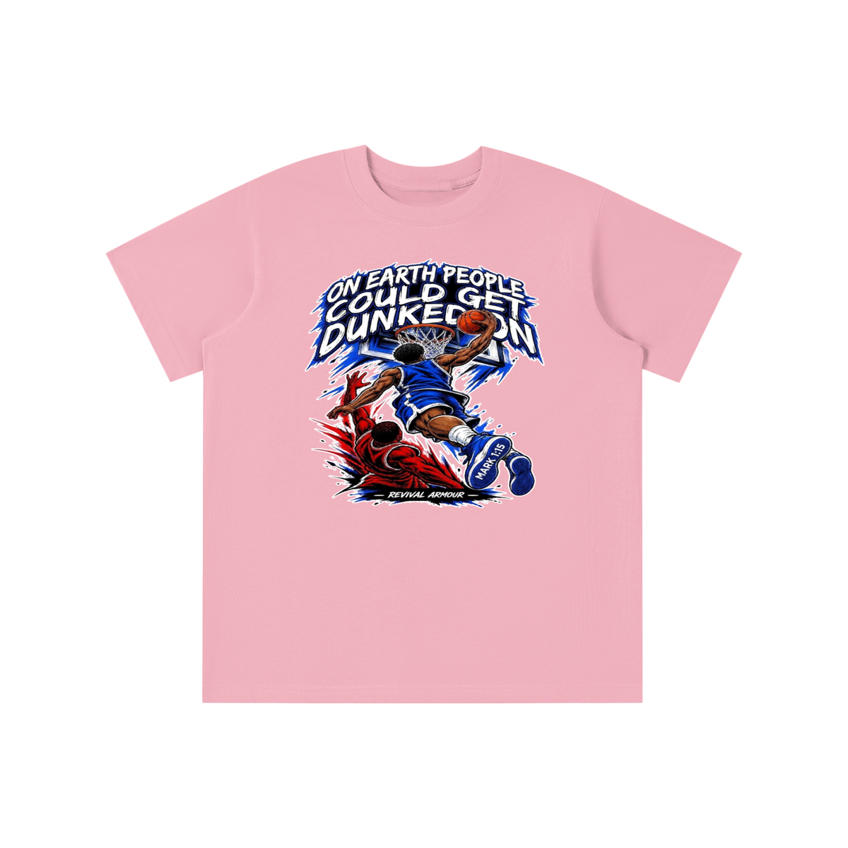 ON EARTH PEOPLE COULD GET DUNKED ON ( MARK 1:15 IS ON HIS SHOES ) youth T-shirt