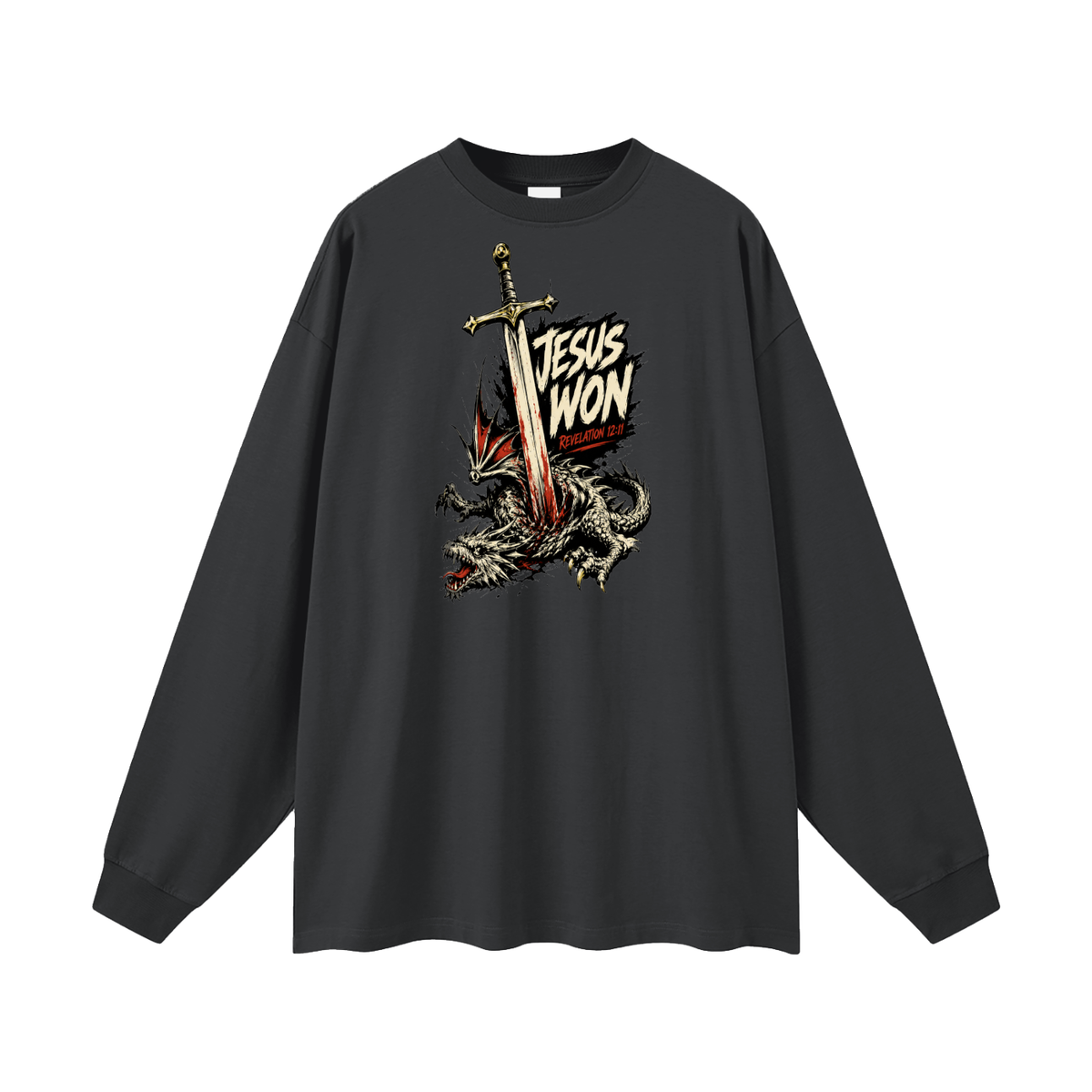 Jesus Won Revelation 12:11 Long Sleeve T-Shirt