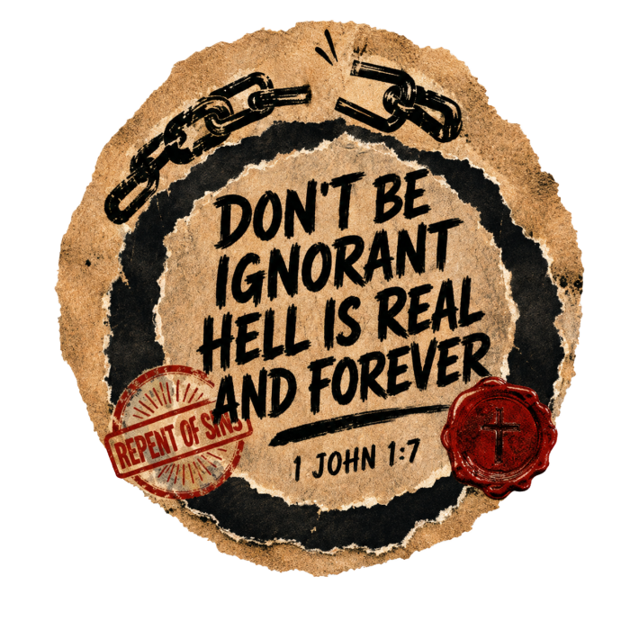 REPENT OF SINS DON'T BE IGNORANT HELL IS REAL AND FOREVER_1 JOHN 1:7 Hoodie