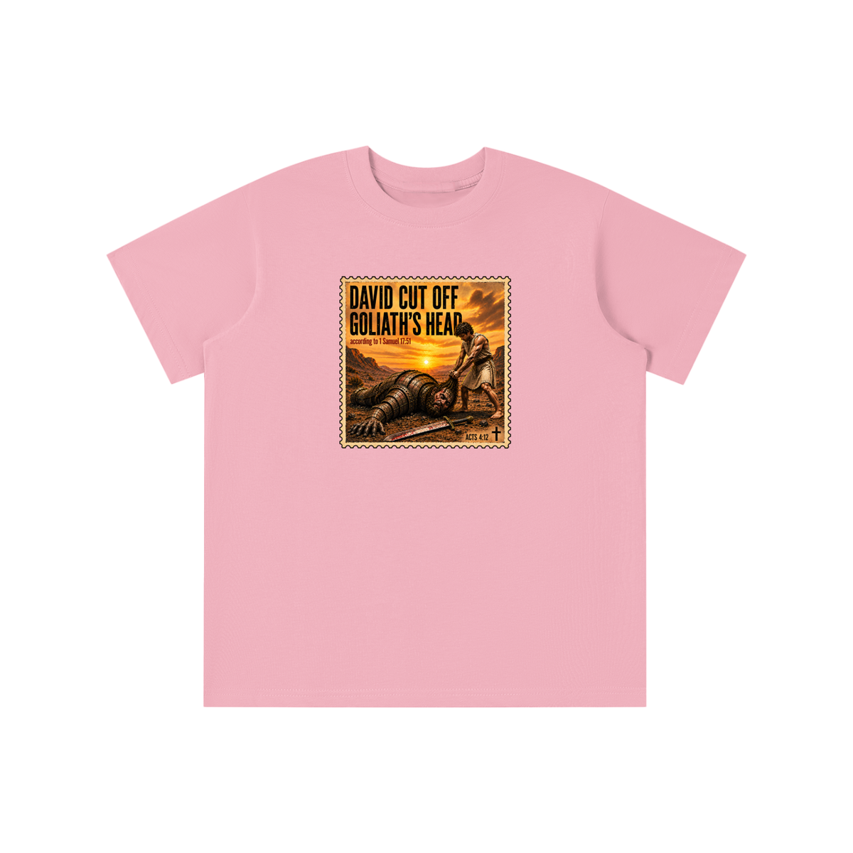David cut off Goliath's head according to 1 Samuel 17:51 youth T-shirt