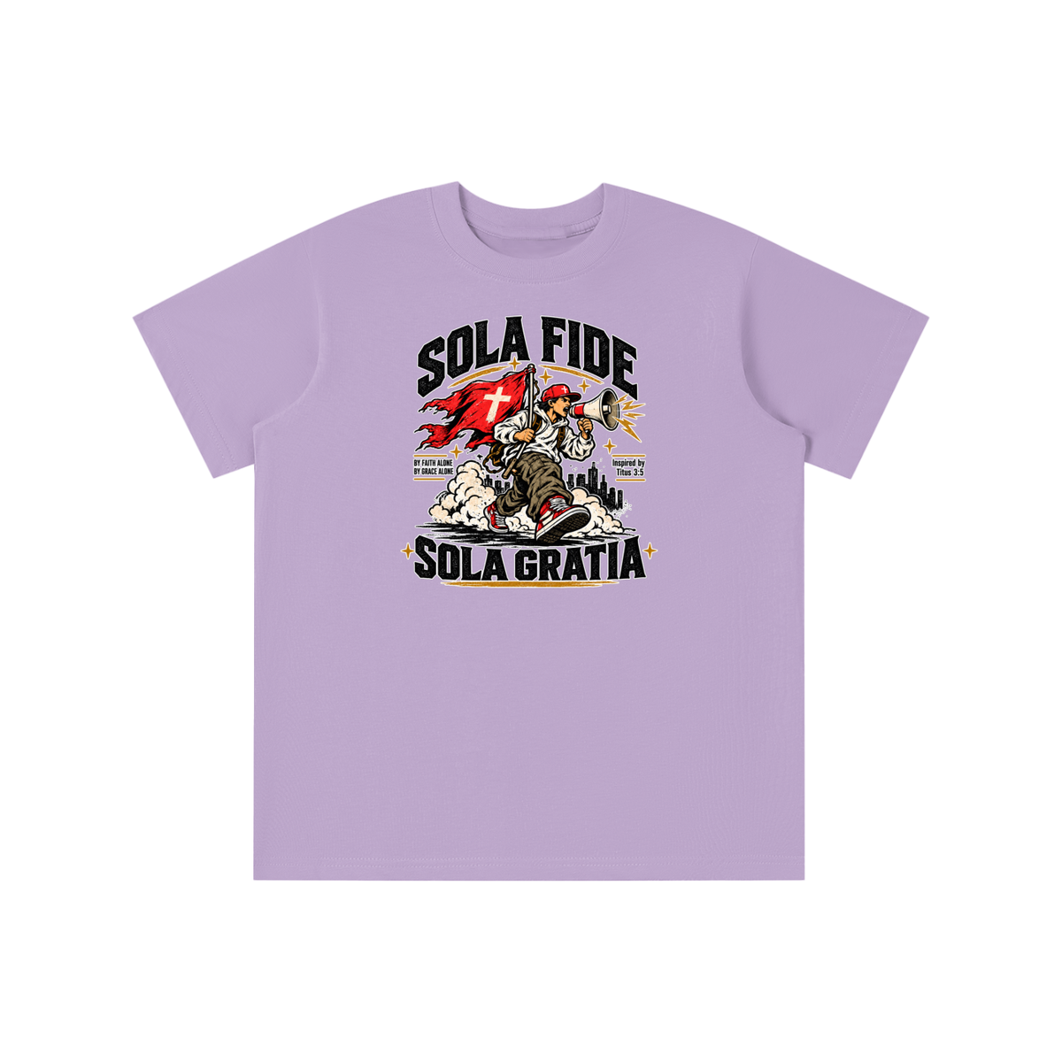 "Sola Fide / Sola Gratia" – Latin for "Faith Alone / Grace Alone." youth T-shirt