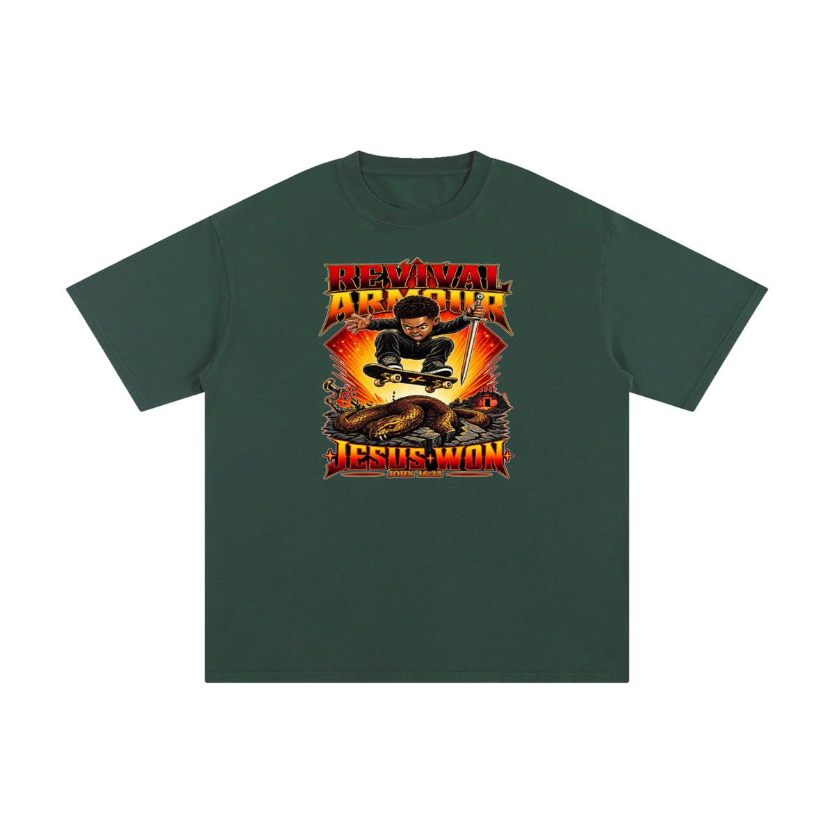 REVIVAL ARMOUR JESUS * WON - JOHN 16:33 - T-Shirt