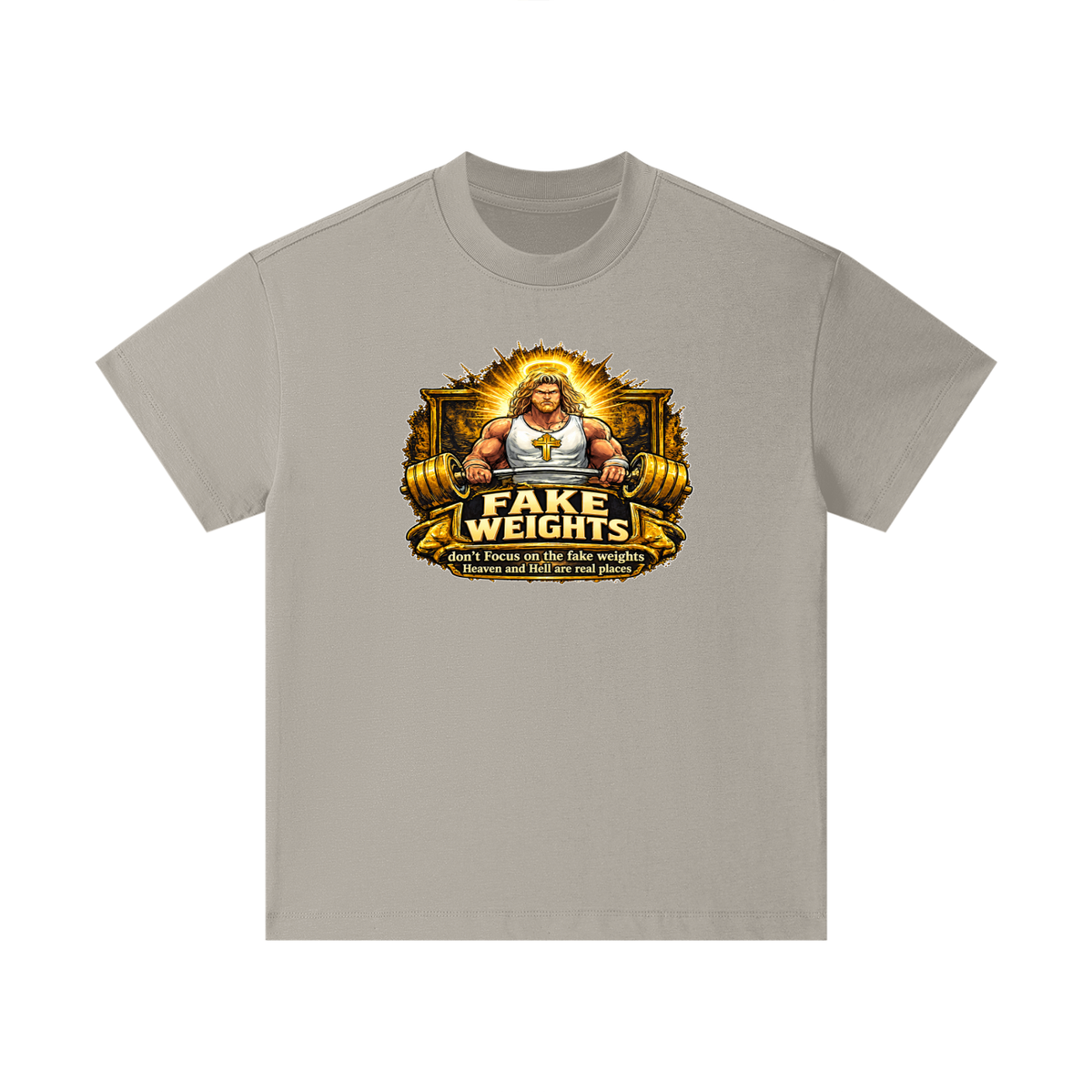 FAKE WEIGHTS don't Focus on the fake weights Heaven and Hell are real places Kids T-Shirt