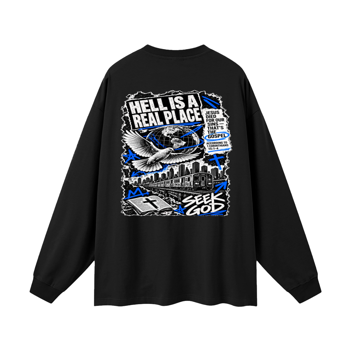 FISH FOR PEOPLE THAT'S A metaphor AND YOU COULD LEARN HOW TO CAST OUT DEMONS ON MICHAELJPHELPS.COM Long Sleeve T-Shirt