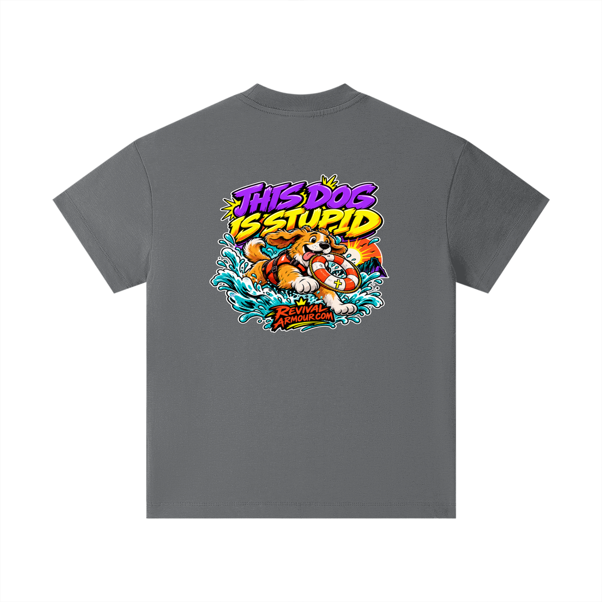 THIS DOG IS STUPID REVIVALARMOUR.COM Kids T-Shirt