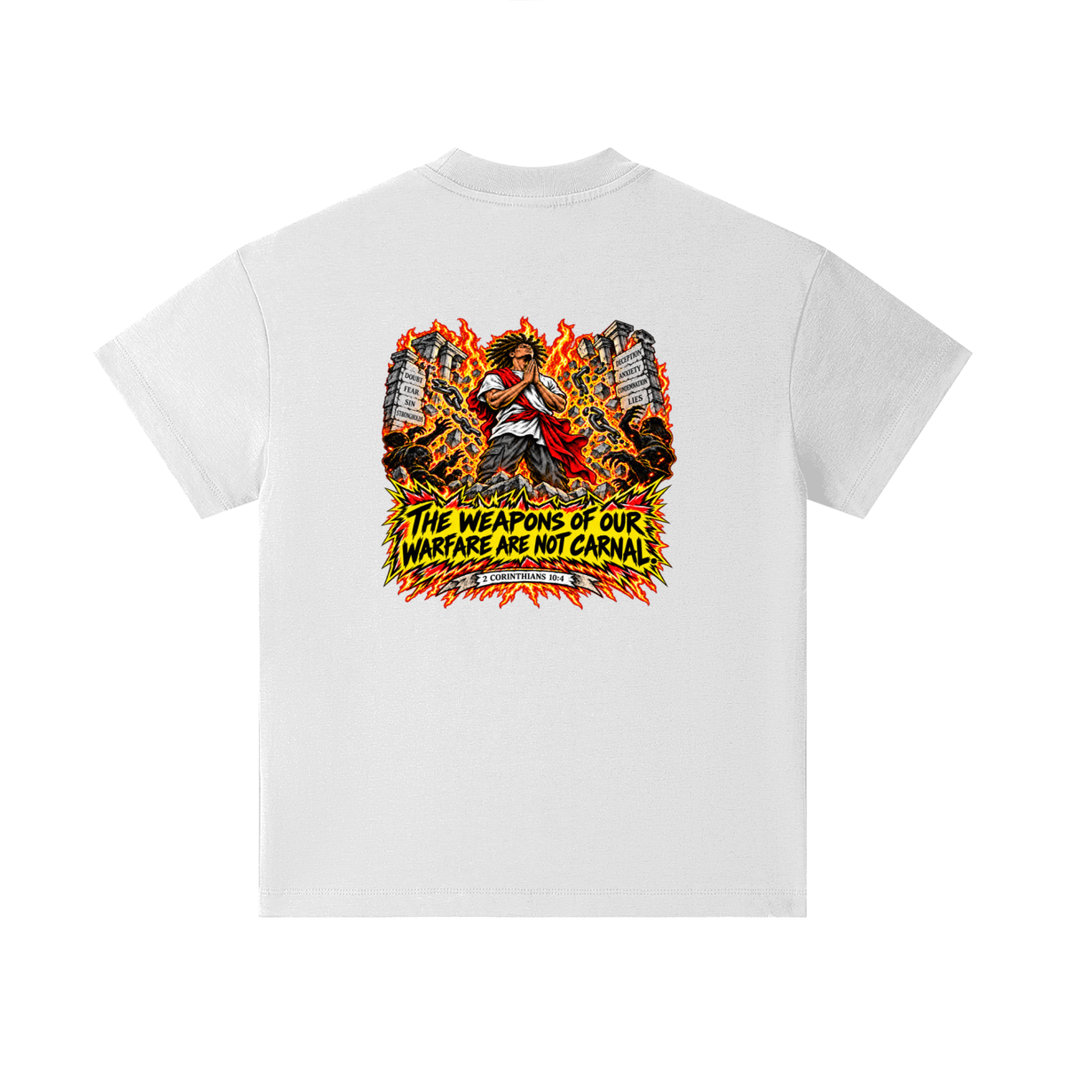 THE WEAPONS OF OUR WAREFARE ARE NOT CARNAL (2 CORINTHIANS 10:4) Kids T-Shirt