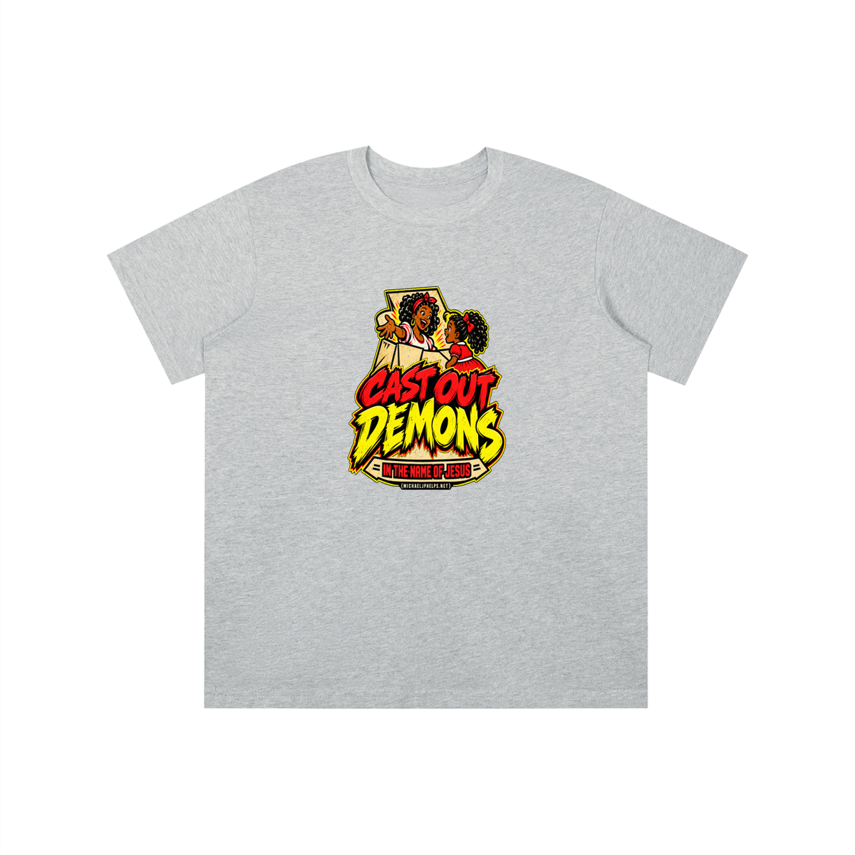 CAST OUT DEMONS IN THE NAME OF JESUS (MICHAELJPHELPS.NET) youth T-shirt