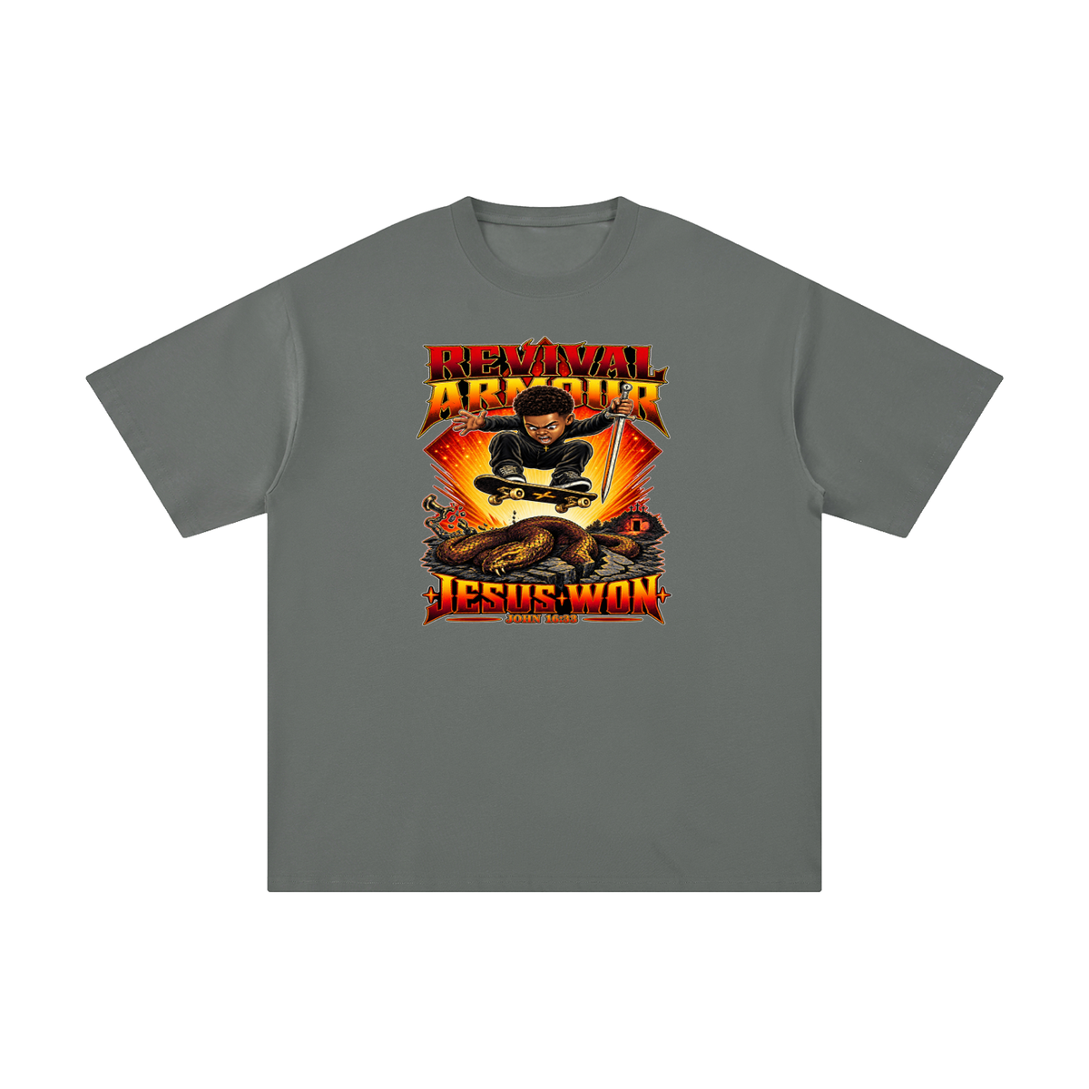 REVIVAL ARMOUR JESUS * WON - JOHN 16:33 - T-Shirt