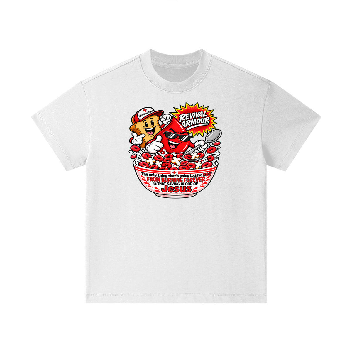 REVIVAL ARMOUR The only thing that's going to save YOU FROM BURNING FOREVER IS THAT SAVING BLOOD OF JESUS Kids T-Shirt