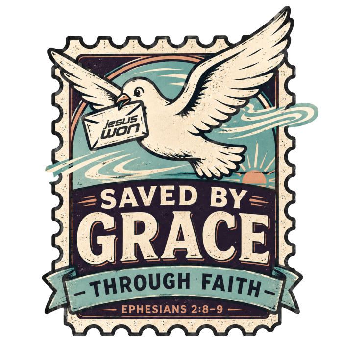 SAVED BY GRACE -THROUGH FAITH- - EPHESIANS 2:8-9 - T-Shirt