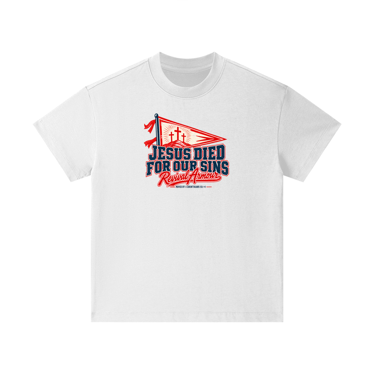 JESUS DIED FOR OUR SIN Revival Armour MOVED BY 1 CORINTHIANS 15:1-4 Kids T-Shirt