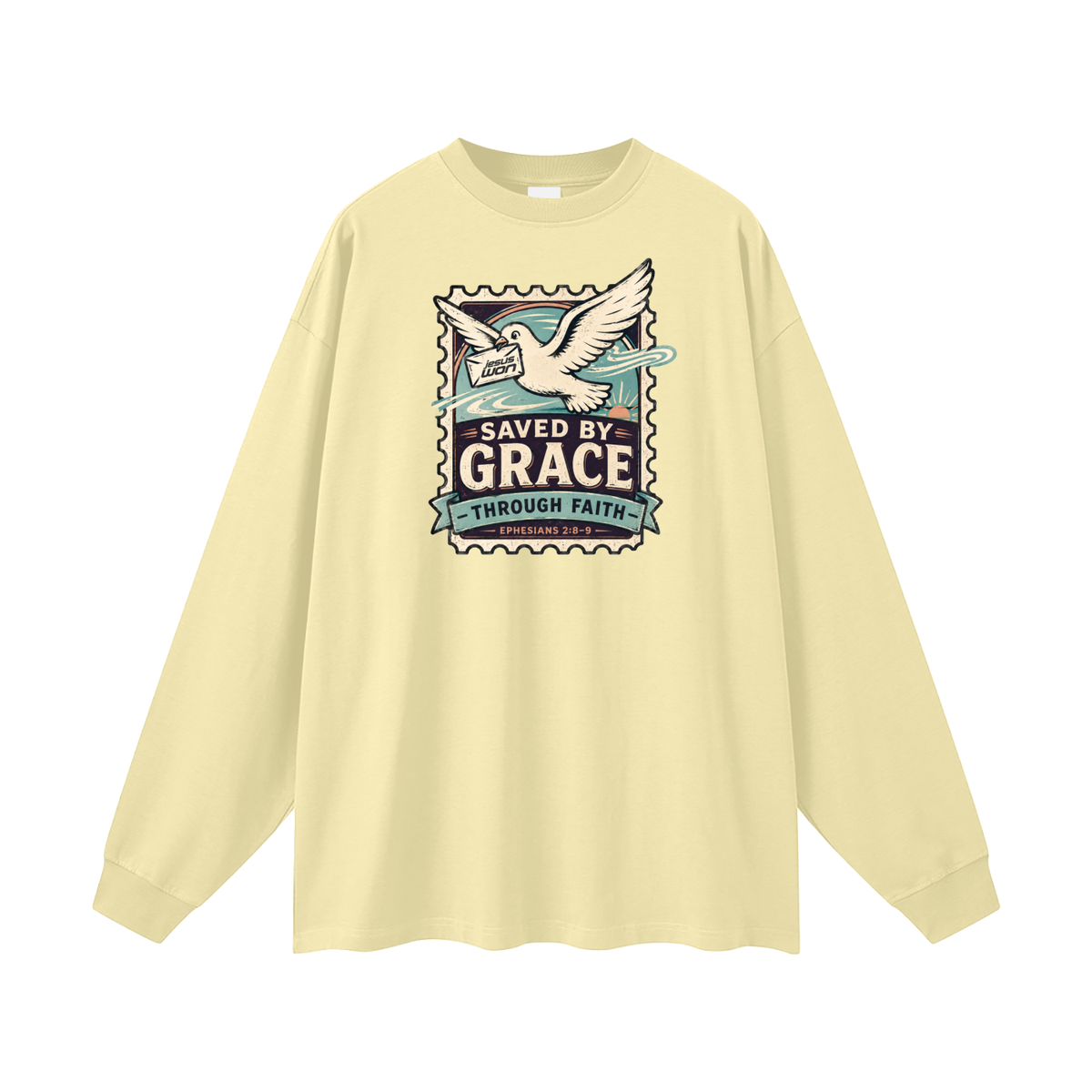 SAVED BY GRACE -THROUGH FAITH- - EPHESIANS 2:8-9 - Long Sleeve T-Shirt