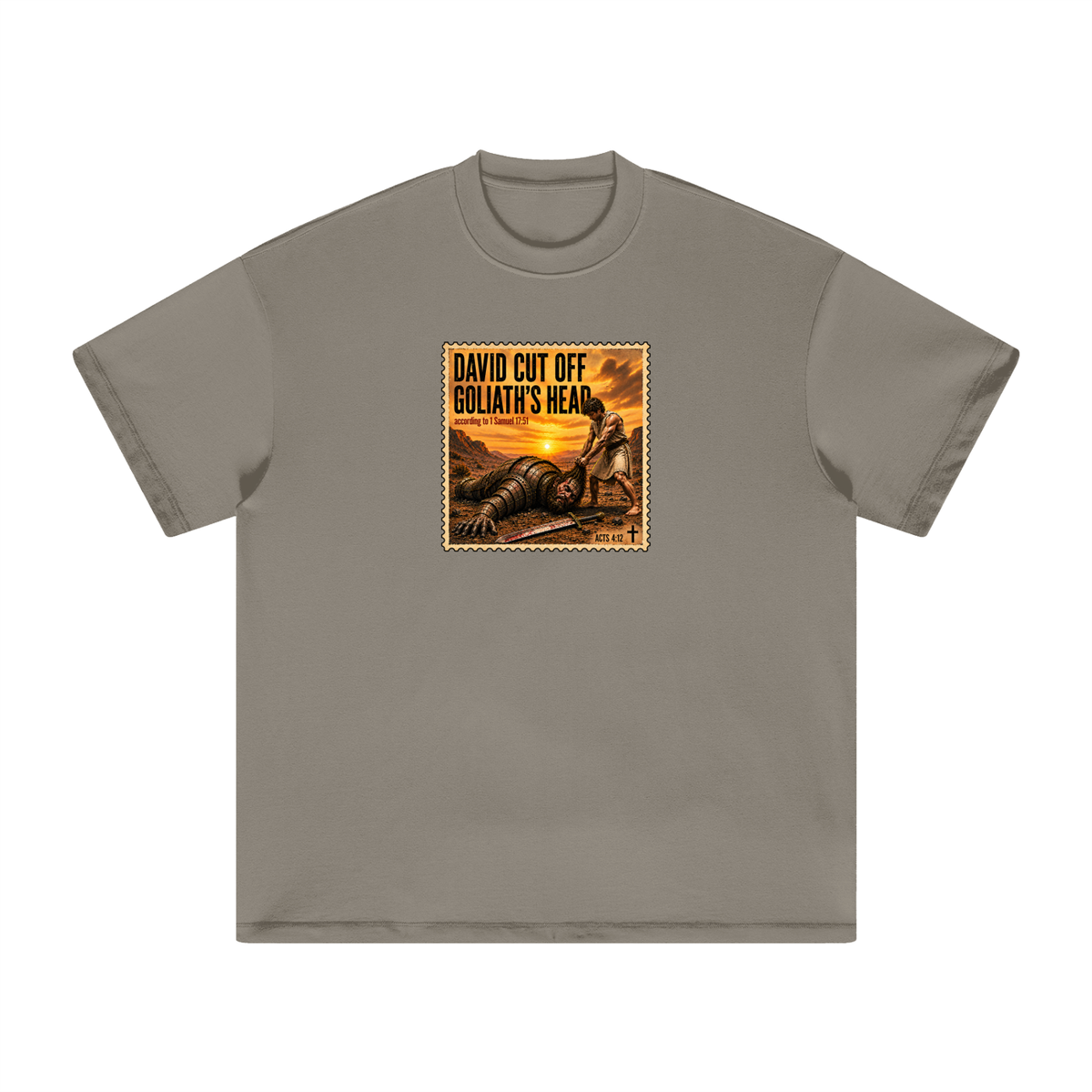 David cut off Goliath's head according to 1 Samuel 17:51 T-Shirt