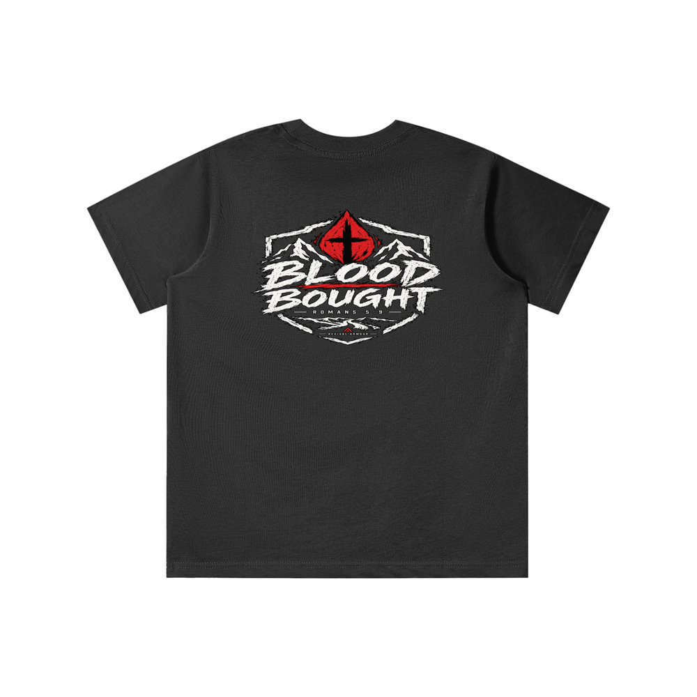 BLOOD BOUGHT - ROMANS 5:9 - youth T-shirt