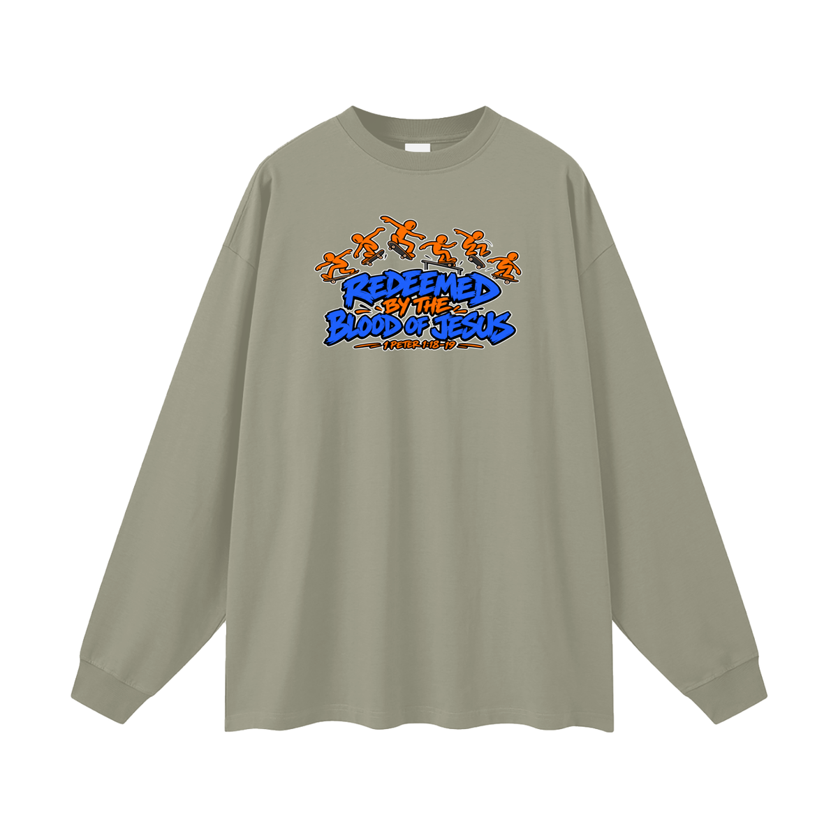 REDEEMED BY THE BLOOD OF JESUS - 1 PETER 1:18-19 - Long Sleeve T-Shirt