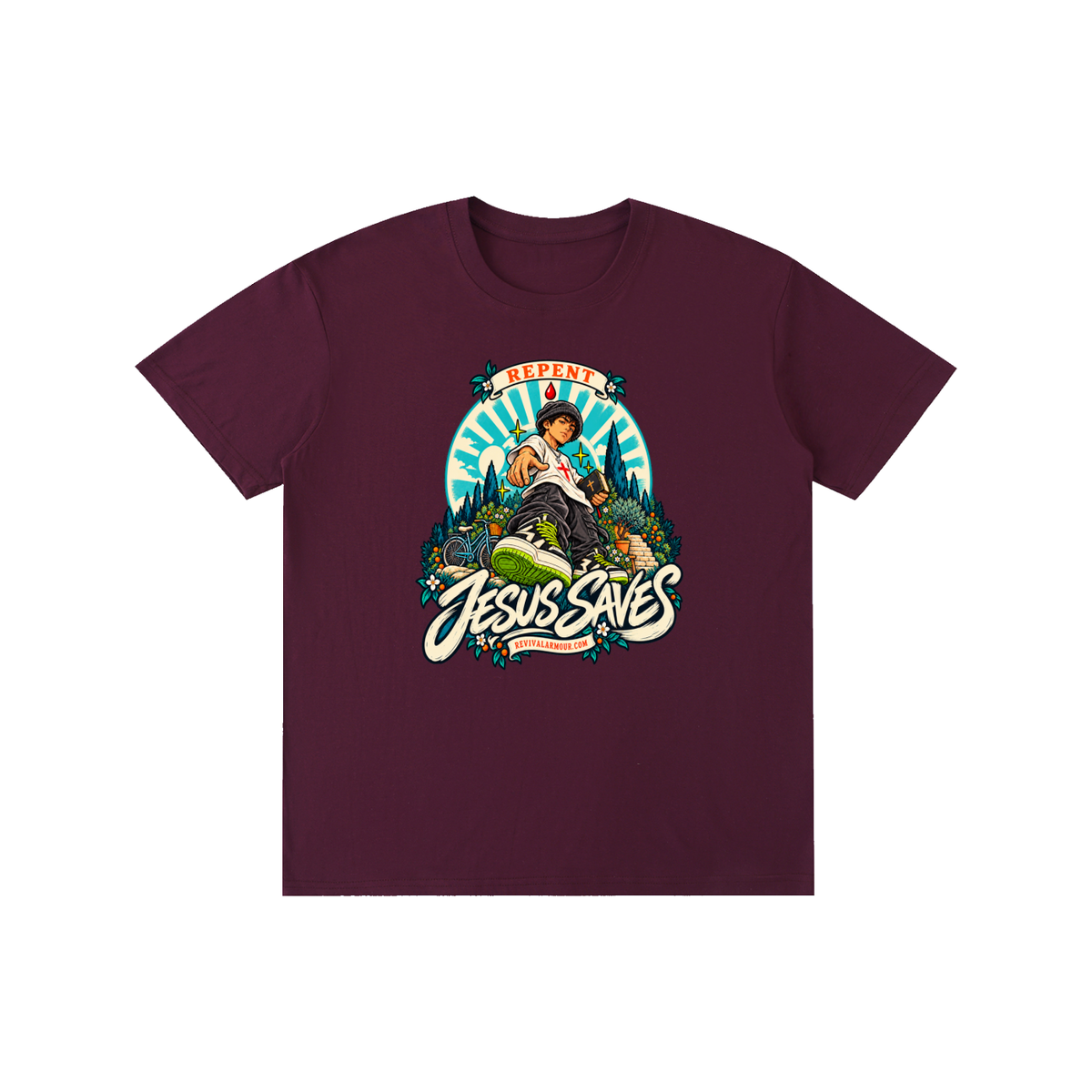 REPENT JESUS SAVES REVIVALARMOUR.COM T-Shirt