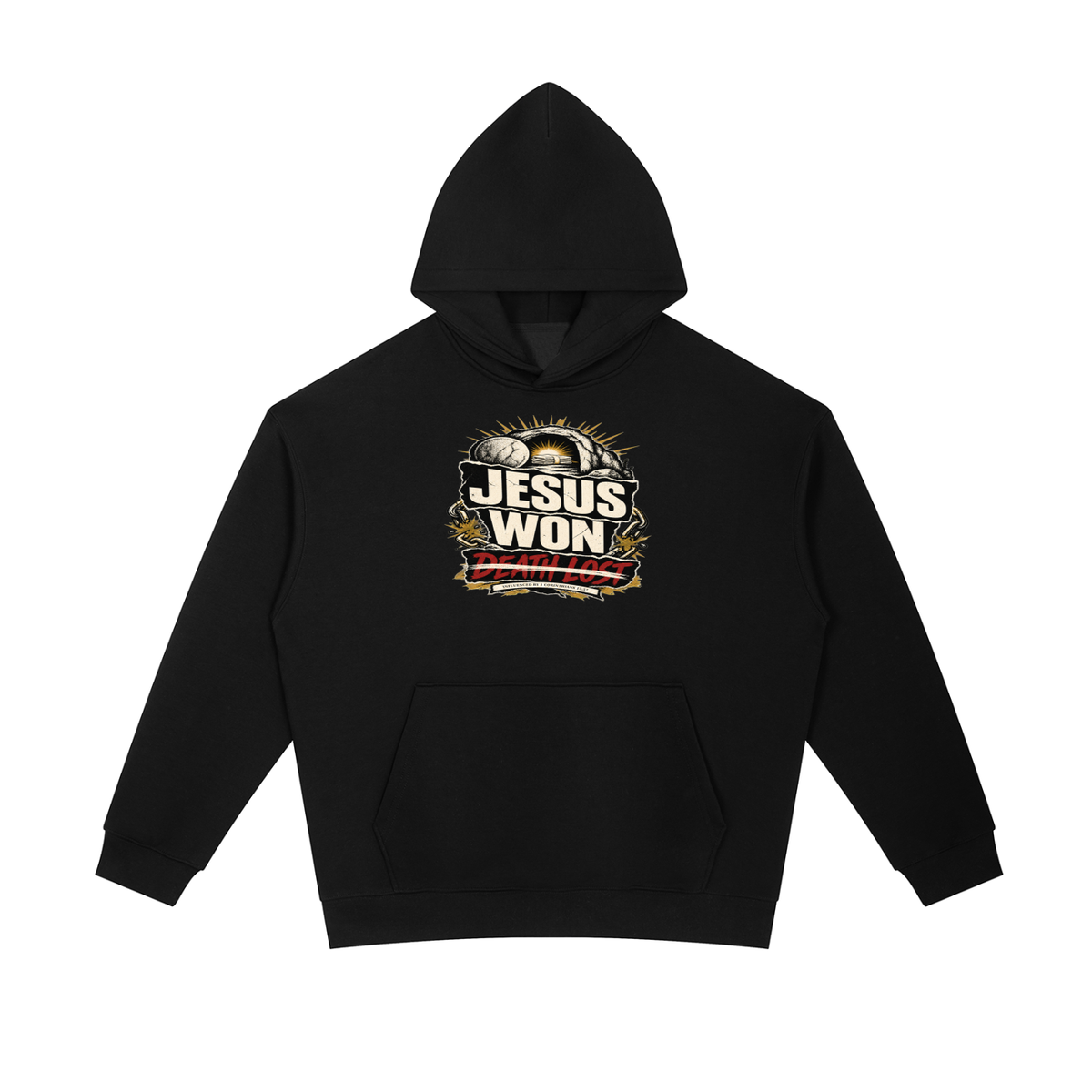 JESUS WON DEATH LOST INFLUENCED BY 1 CORINTHIANS 15:57 Hoodie