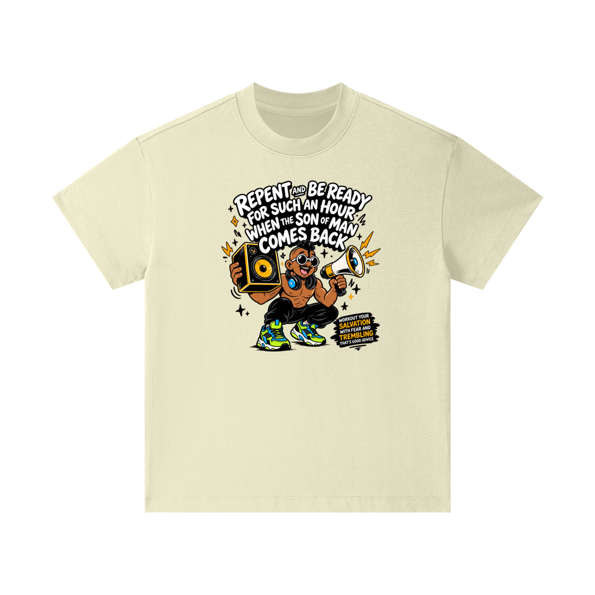 REPENT AND BE READY FOR SUCH AN HOUR WHEN THE SON OF MAN COMES BACK WORKOUT YOUR SALVATION WITH FEAR AND TREMBLING THAT'S GOOD ADVICEKids T-Shirt