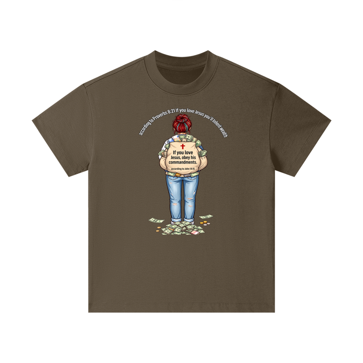 according to Proverbs 8:21 If you love Jesus you'll Inherit wealth If you love Jesus, obey his commandments according to John 14:15 Kids T-Shirt