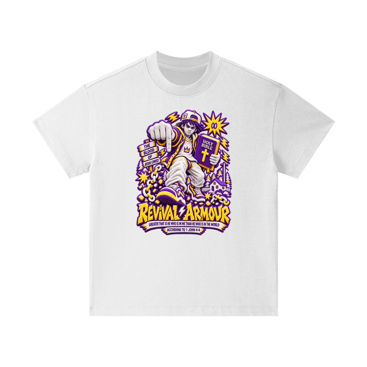GREATER THAT IS HE WHO IS IN ME THAN WHO IS IN THE WORLD ACCORDING TO 1 JOHN 4:4 Kids T-Shirt