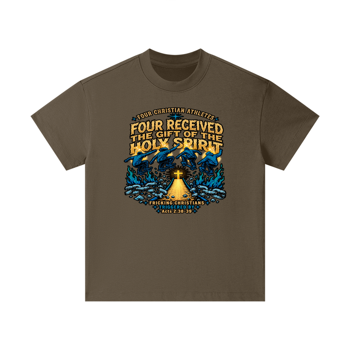 FOUR CHRISTIAN ATHLETES FOUR RECEIVED THE GIFT OF THE HOLY SPIRIT FRICKING CHRISTIANS TRIGGERED BY Acts 2:38-39 Kids T-Shirt