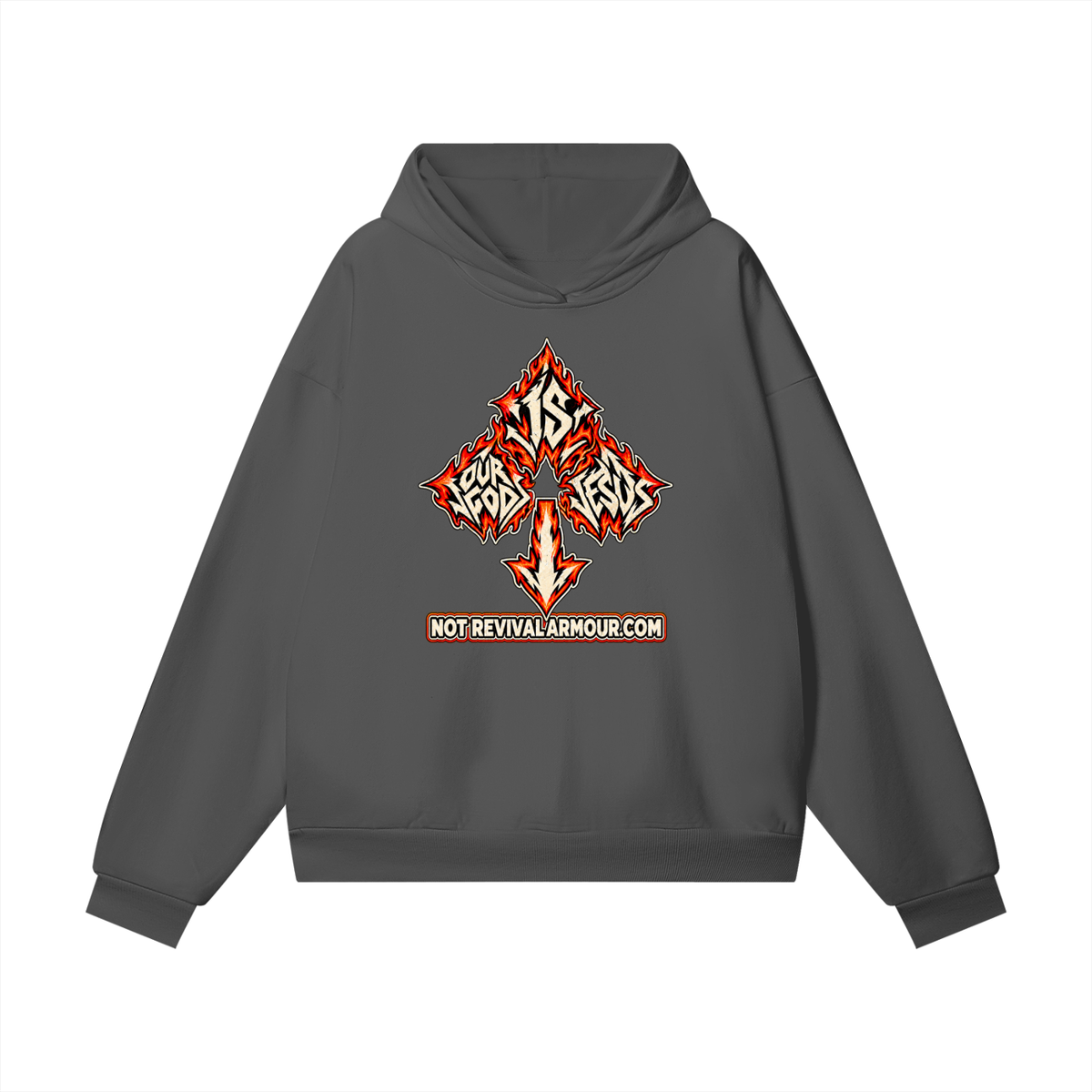 OUR GOD IS JESUS NOT REVIVALARMOUR.COM hidden pocket Hoodie