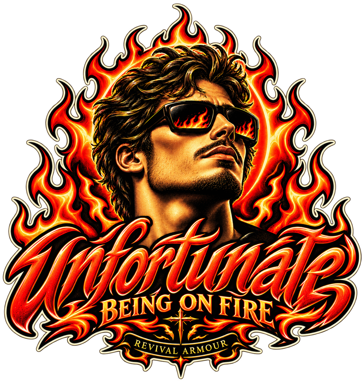 Unfortunate BEING ON FIRE REVIVAL ARMOUR T-Shirt