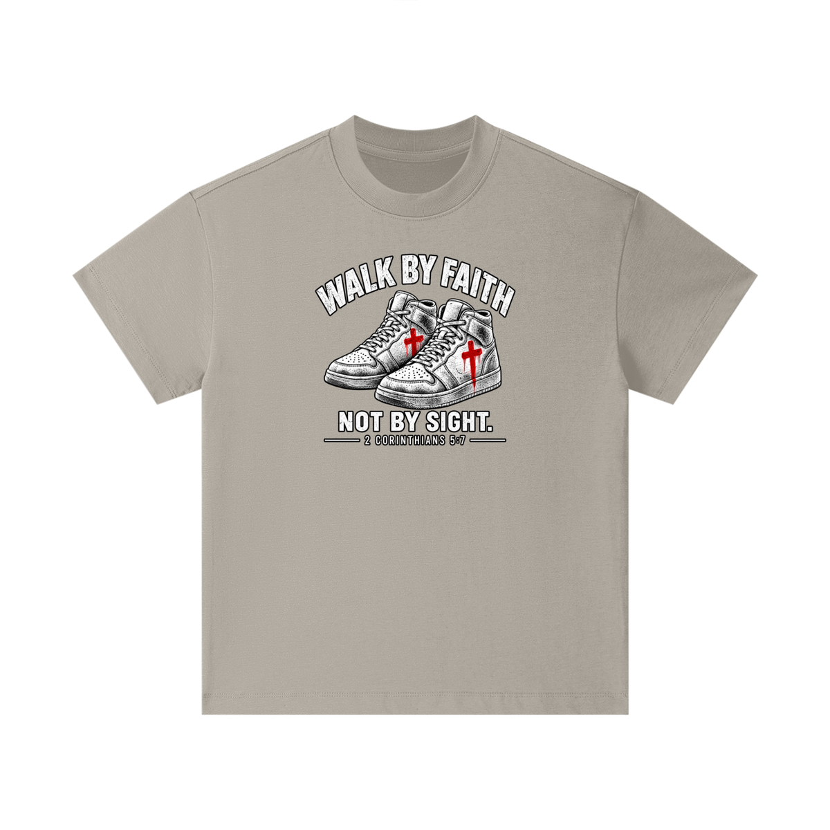 Walk by faith not by sight. Kids T-Shirt