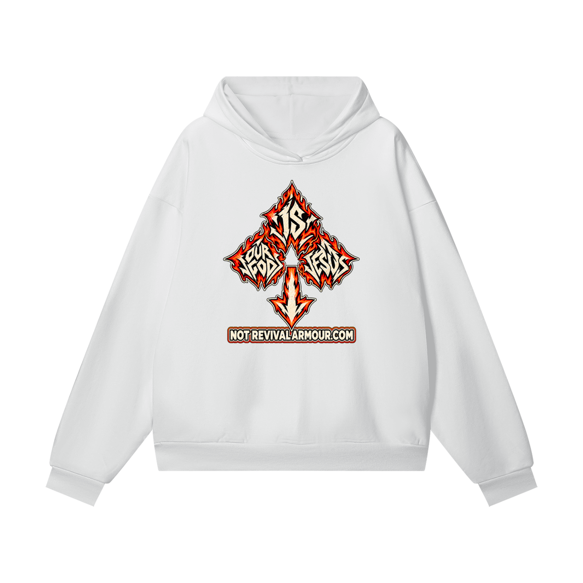 OUR GOD IS JESUS NOT REVIVALARMOUR.COM hidden pocket Hoodie