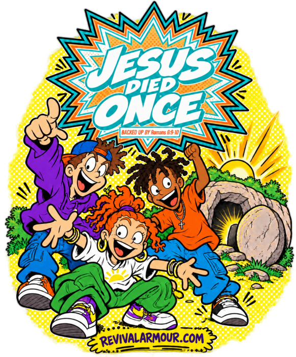 JESUS DIED ONCE BACKED UP BY Romans 6:9-10 Long Sleeve T-Shirt