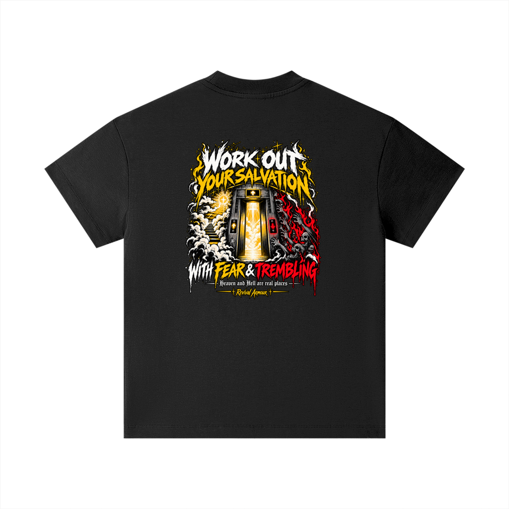 THE WAGE OF SIN IS DEATH WORKOUT YOUR SALVATION WITH FEAR & TREMBLING Kids T-Shirt