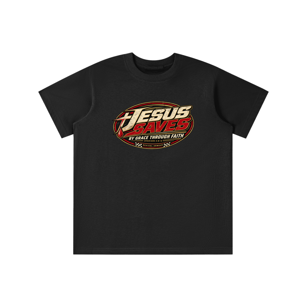 JESUS SAVES BY GRACE THROUGH FAITH - EPHESIANS 2:8-9 - youth T-shirt