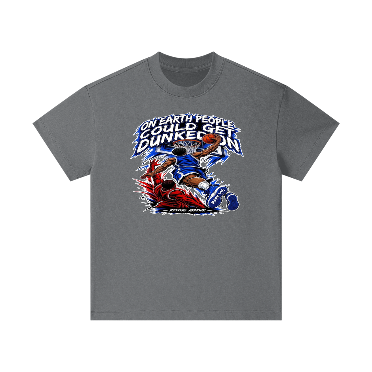 ON EARTH PEOPLE COULD GET DUNKED ON ( MARK 1:15 IS ON HIS SHOES ) Kids T-Shirt