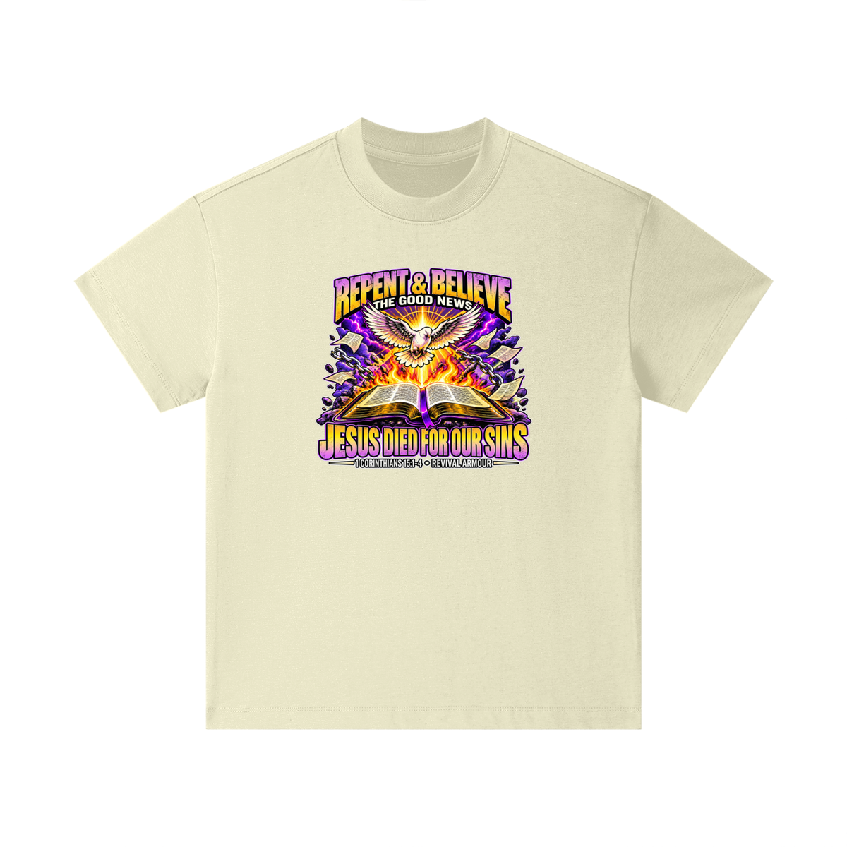 REPENT & BELIEVE THE GOOD NEWS JESUS DIED FOR OUR SINS Kids T-Shirt
