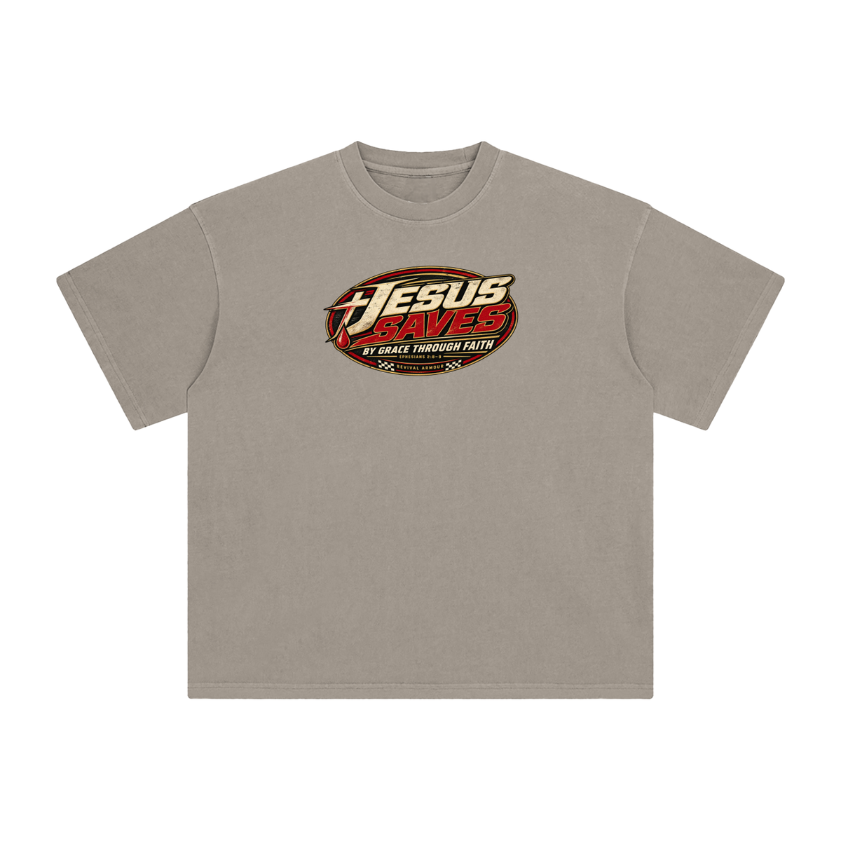 JESUS SAVES BY GRACE THROUGH FAITH - EPHESIANS 2:8-9 - T-Shirt