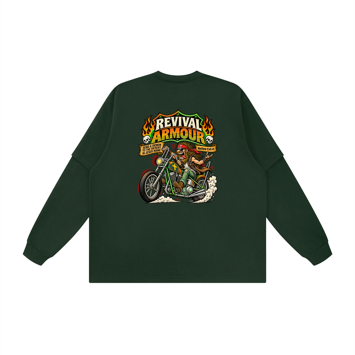 JESUS SAVES REVIVAL ARMOUR SEND A DEMON TO THE DESERT IN THE NAME OF JESUS Long Sleeve T-Shirt