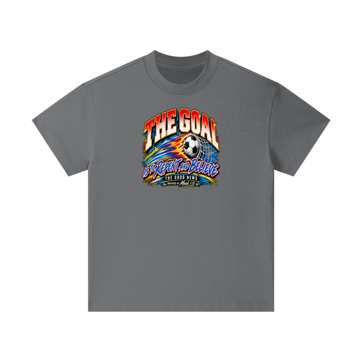 THE GOAL IS TO REPENT AND BELIEVE THE GOOD NEWS INSPIRED BY MARK 1:15 Kids T-Shirt