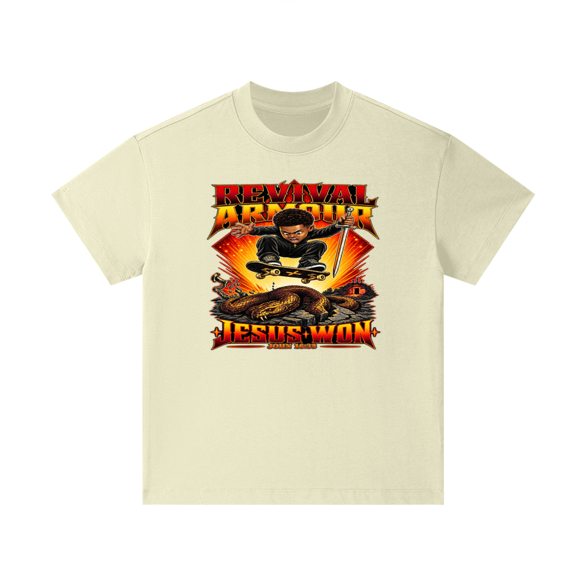 REVIVAL ARMOUR JESUS * WON - JOHN 16:33 - Kids T-Shirt