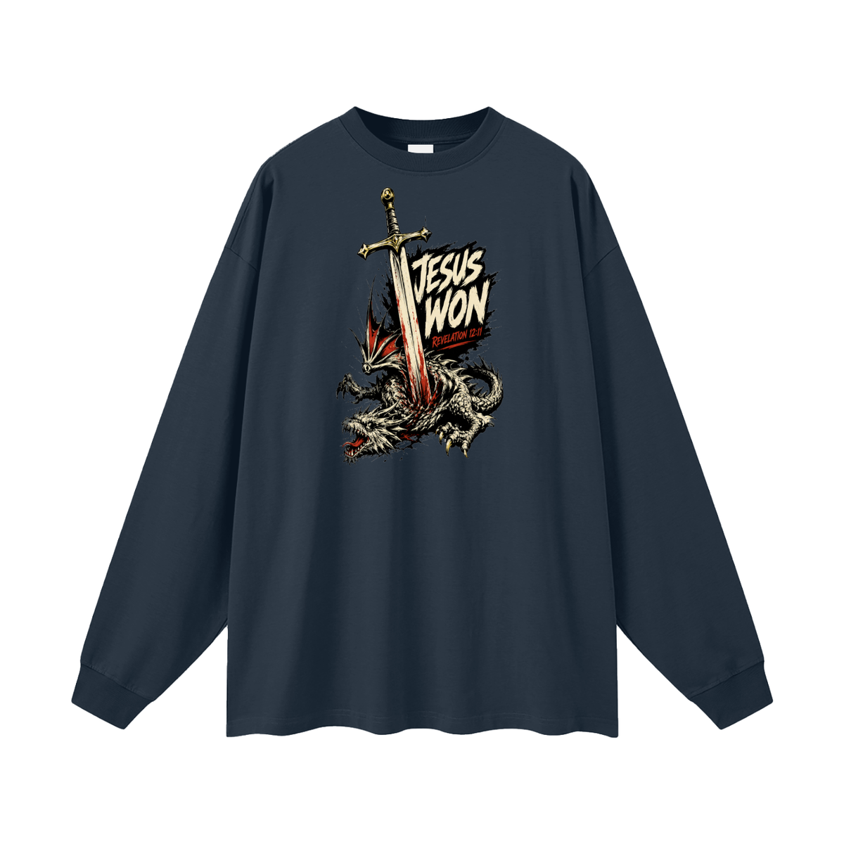 Jesus Won Revelation 12:11 Long Sleeve T-Shirt