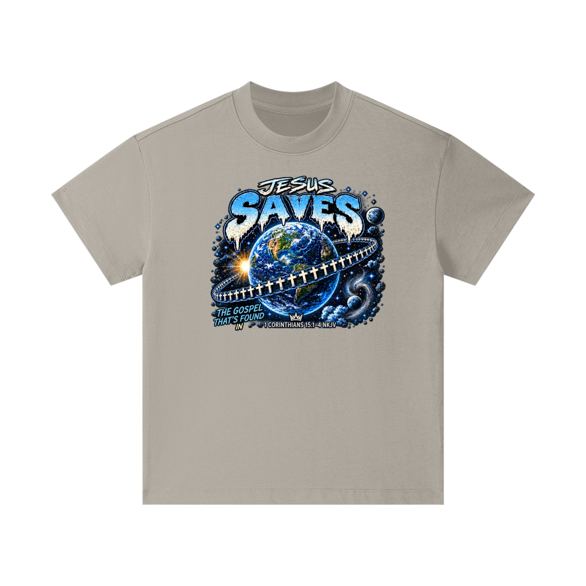 JESUS SAVES THE GOSPEL THAT'S FOUND IN 1 CORINTHIANS 15:1-4 NKJV Kids T-Shirt