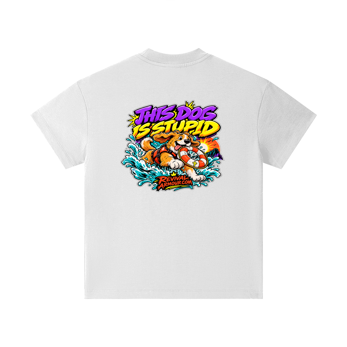 THIS DOG IS STUPID REVIVALARMOUR.COM Kids T-Shirt