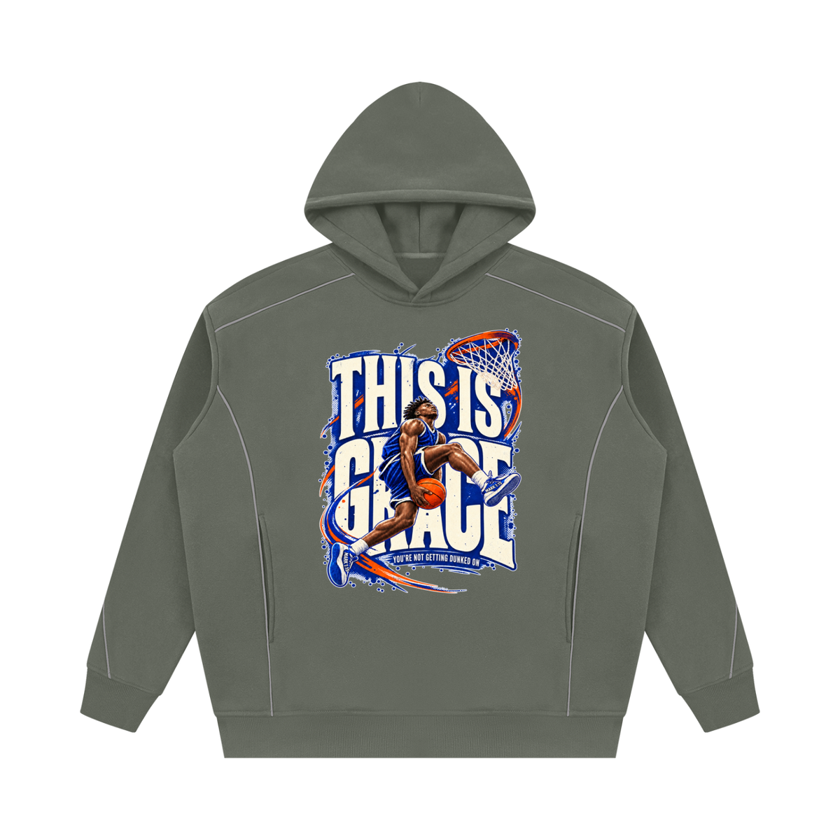 THIS IS GRACE YOU'RE NO GETTING DUNKED ON ( MARK 1:15 IS ON HIS SHOES ) Hoodie
