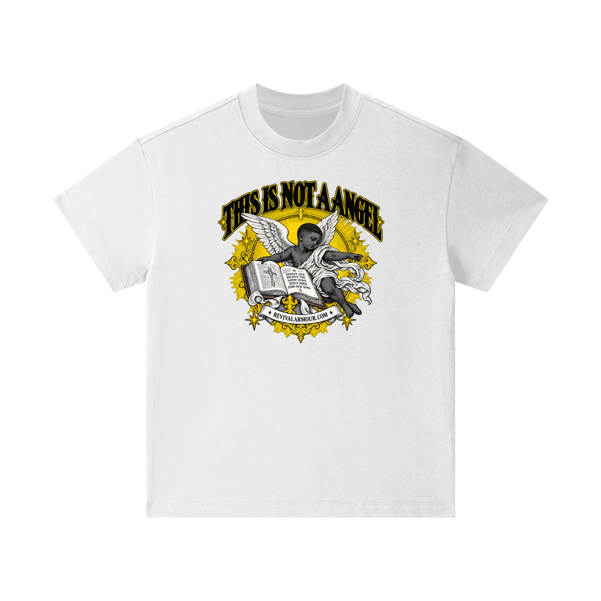 THIS IS NOT A ANGEL REPENT AND BELIEVE THE GOOD NEWS JESUS DIED FOR OUR SIN REVIVALARMOUR.COM Kids T-Shirt
